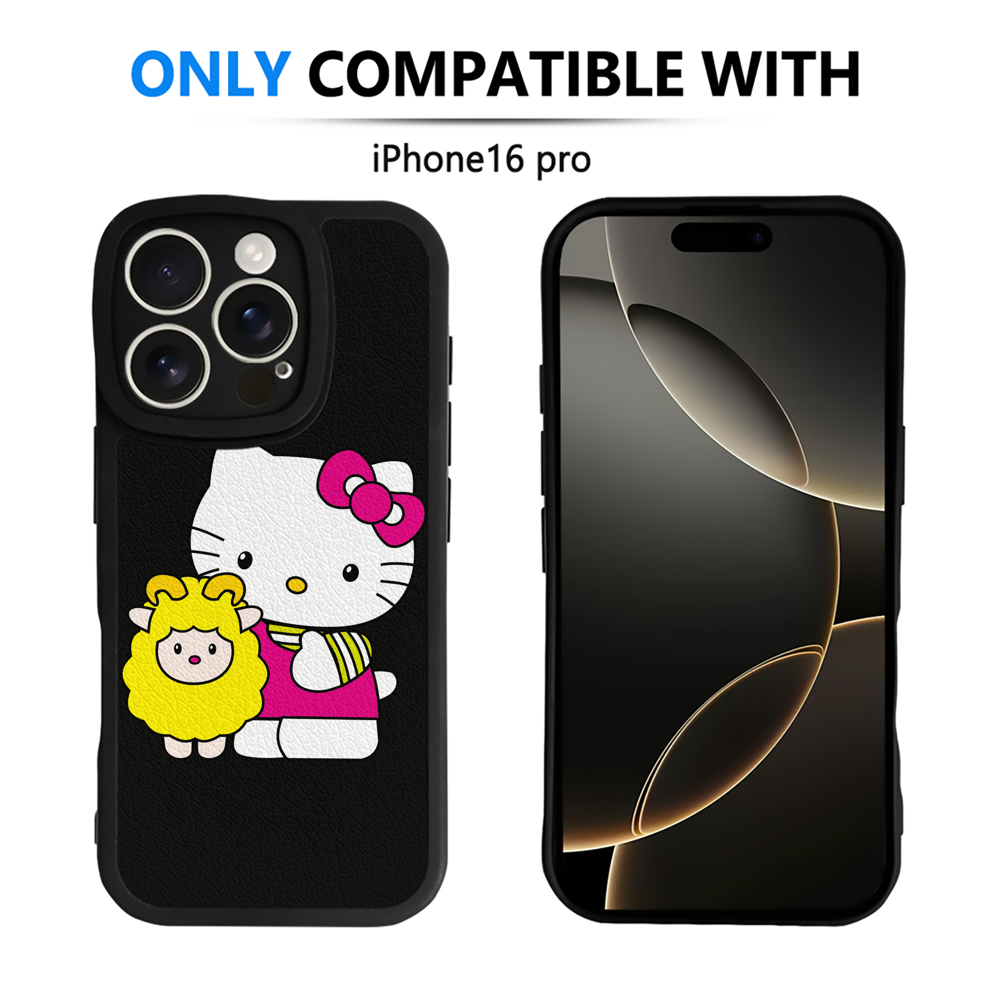 （画像用） Hello Kitty ハローキティ 【iPhone 16シリーズ対応】シリコンスマホケース（レザー調） 材質：シリコン